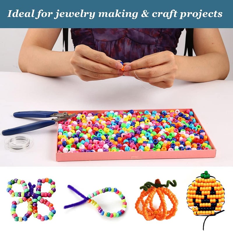 Eppingwin 3000+ pcs Pony Beads, Multi-Colored Bracelet Beads for Hair Braids, Plastic Bead for Crafts (Large Pack, Classic)… - Image 4